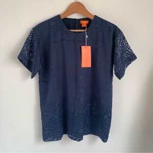 Joe Fresh Navy Burnout Blouse